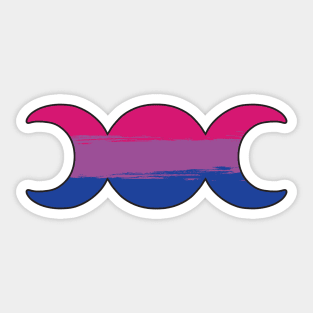 Witchy Triple Moon Goddess Symbol - Bisexual Sticker